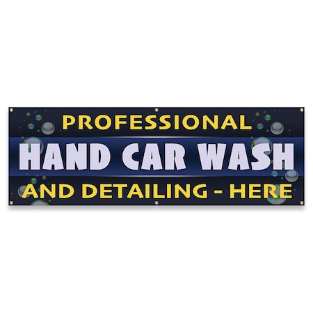 Signmission Professional Car Wash and Detailing Here Banner Concession Stand Food Truck Single Sided B-72-30137